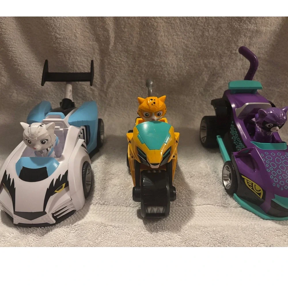 Paw Patrol Cat Pack HTF Wild Leo Shade Transforming Vehicle Figure Lot of 3